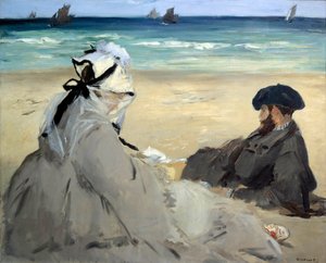Op het strand (Suzanne Manet en zijn broer Eugene)