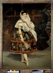 Portret van Lola de Valencia De danseres Lola Melea in traditionele Spaanse kleding