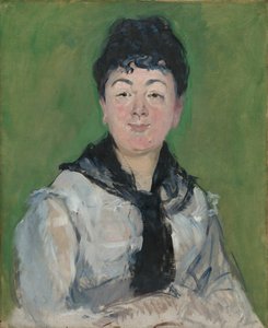 Portret van een vrouw met een zwarte fichu, ca. 1878 door Édouard Manet