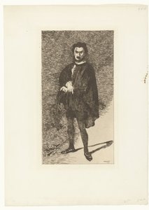Portret van acteur Philibert Rouvière in de rol van Hamlet