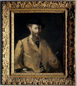 Zelfportret met palet. Schilderij door Edouard Manet (1832-1883) 1879 Privécollectie door Édouard Manet