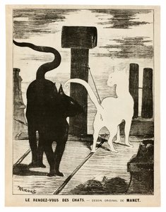 Het rendez-vous van de katten door Édouard Manet