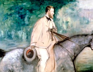 De schilder Guillaumin te paard, 1870 door Édouard Manet