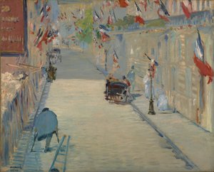 De Rue Mosnier met vlaggen