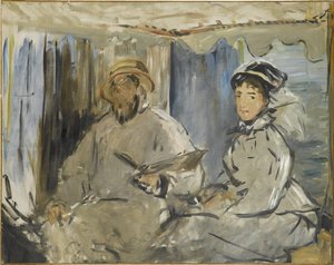 De schilder Monet in zijn atelier, 1874