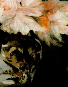 Vaas met pioenen op voetdouche, detail door Édouard Manet