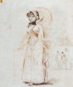 Vrouw Wandelend met Open Paraplu, 1880 door Édouard Manet
