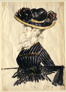 Vrouw met grote hoed door Édouard Manet
