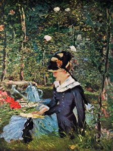 Jong meisje op de drempel van de tuin in Bellevue, 1880