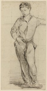 Jonge man staand (Léon Leenhoff) (recto); Schets van staande jongen (verso)