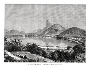 Een buitenwijk van Rio de Janeiro, Brazilië, 19e eeuw