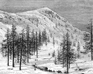 De Sierra Nevada bergen, VS, 19e eeuw door Edouard Riou
