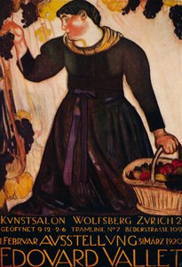 Poster door Edouard Vallet, voor zijn tentoonstelling in de Wolfsberg Gallery, Zürich