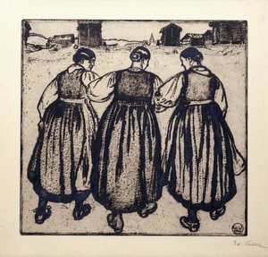 Drie maagden door Edouard Vallet