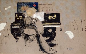Aan de Piano door Edouard Vuillard