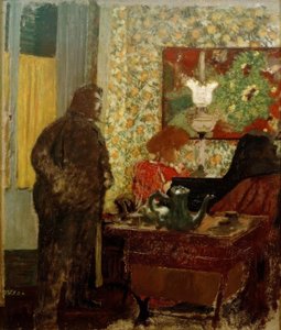 Interieur met Misia Natanson aan de piano (Cipa luisterend naar Misia) door Edouard Vuillard