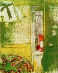 Interieur met hanglamp door Edouard Vuillard