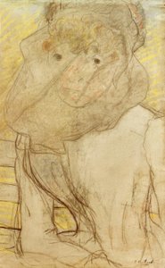 Jonge vrouw met viooltje door Edouard Vuillard