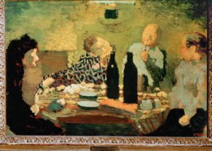 De familie na de maaltijd door Edouard Vuillard