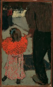 Meisje met rode sjaal door Edouard Vuillard