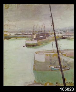 De haven van Honfleur door Edouard Vuillard