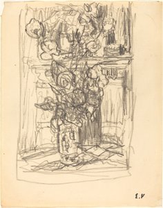 Vaas met bloemen door Edouard Vuillard