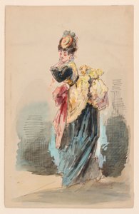 Een dame aan het wandelen door Edouard de Beaumont