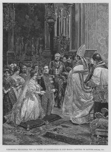 Religieuze Ceremonie voor het Huwelijk van Ferdinand II met Maria Cristina van Savoye door Edouardo Matania