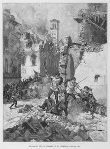 Episode van de Dagen van Brescia door Edouardo Matania