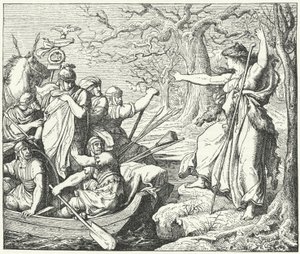 De Romeinse generaal Nero Claudius Drusus aan de rivier de Elbe, 9 v.Chr. door Eduard Bendemann
