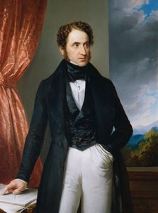 Portret van de violist en componist Josef Benesch 1795-1873, 1840 door Eduard Ender