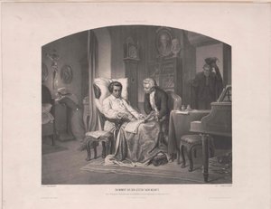 Mozarts dood door Eduard Friedrich Leybold