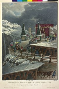 Afscheid van de Tirolers van keizer Ferdinand I op 22 augustus 1838 door Eduard Gurk