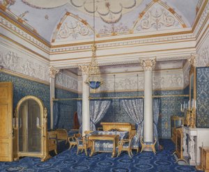 Interieurs van het Winterpaleis. De slaapkamer van keizerin Alexandra Fjodorovna, 1870