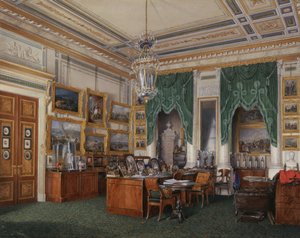 Interieurs van het Winterpaleis. De studeerkamer van keizer Alexander II door Eduard Hau