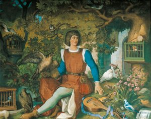 Portret van Walther von der Vogelweide, uit de Tannhauser Saga