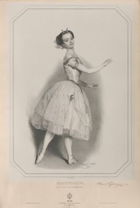 Portret van de ballerina Marie Taglioni als Satanella