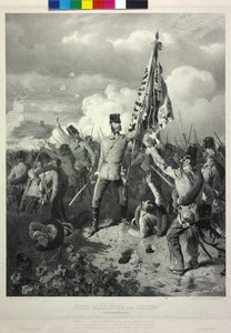 Prins Alexander van Hessen k. k. veldmaarschalk-luitenant in de slag bij de Mincio bij Solferino op 24 juni 1859 door Eduard Kaiser