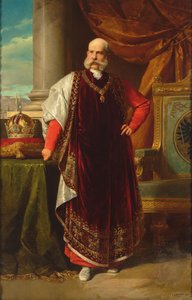 Portret van Franz Joseph I van Oostenrijk als Grootmeester van het Gulden Vlies, 1891