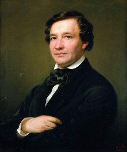 Portret van de pianist en componist Wilhelm Taubert 1811-1891, 1862 door Eduard Magnus
