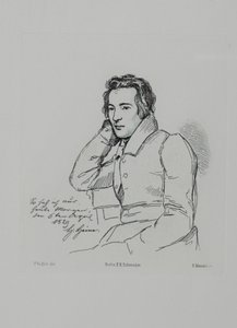 Portret van de dichter Heinrich Heine 1797-1856 Na Franz Kugler uit 1829 door Eduard Mandel