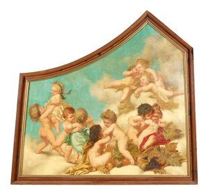 Deel van een plafondschildering (putti allegorieën)