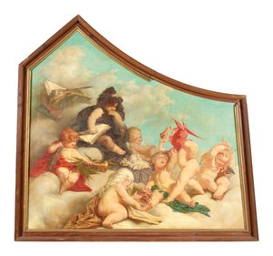 Deel van een plafondschildering (putti allegorieën)