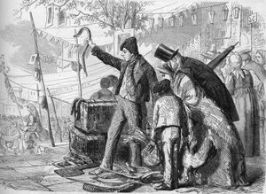 Napolitaanse Beroep: De palingmarkt in Napels in 1864. Naar een schets van Eduardo Dalbono