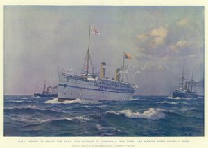 HMS Ophir, waarin de Hertog en Hertogin van Cornwall en York hun Koloniale Tour maken