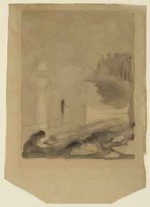 Een Boot Vastgebonden aan een Steiger door Edvard Munch