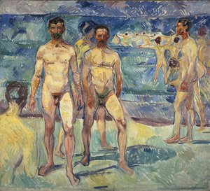 Badende mannen door Edvard Munch