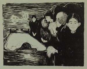 Aan het sterfbed door Edvard Munch