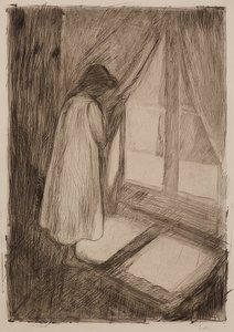 Het meisje aan het raam. 1894 door Edvard Munch