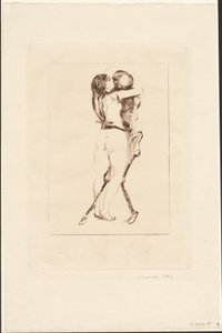 De dood en de vrouw door Edvard Munch